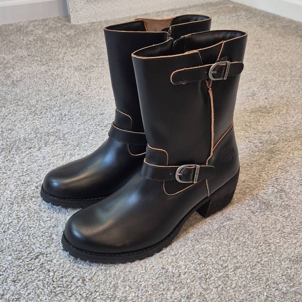 Harley-Davidson Women's Size 10 Lalanne Engineer Riding Boots Black